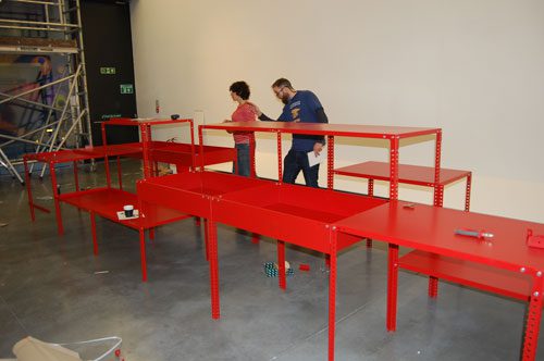 Table unit support structure designed by Celine Condorelli for SOcial Fabric exhibition
