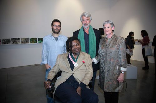 Yinka Shonibare, Chris Dercon, Tessa Jackson and Burak Delier Yinka Shonibare, Chris Dercon, Tessa Jackson and Burak Delier at Iniva Fund launch